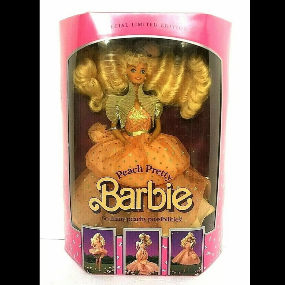 Vintage 1989 Peach Pretty Barbie Doll Special Limited Edition NIB 4870